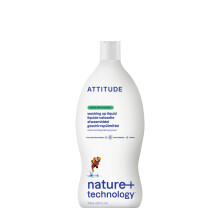 ATTITUDE Washing Up Liquid, EWG Verified, Plant-Based & Vegan Dish Soap, Naturally Derived, Green Apple & Basil Scent, 700 mL