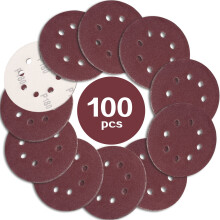 STEBRUAM 100Pack 125mm Sanding Discs 180 Grit Sandpaper for Orbital Sander