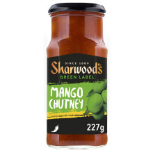 Sharwood's Indian Green Label Mango Chutney – Sweet & Tangy Indian Condiment, 227 g Jar (Pack of 1)
