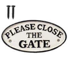 Door Sign Please Close the Gate Door Safety Sign Antique Style Cottage Iron Garden Gate Closing Gate Design
