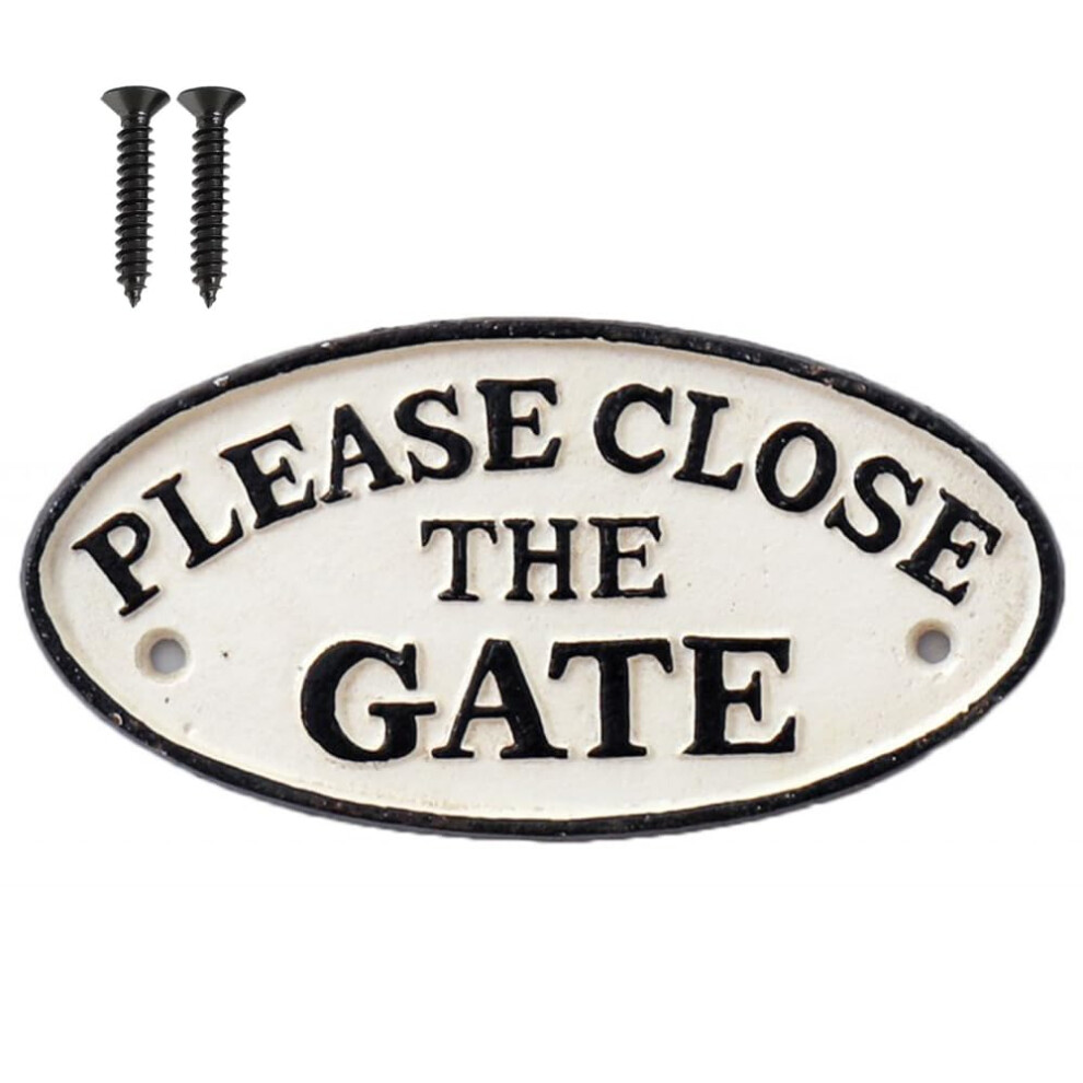Door Sign Please Close The Gate Door Safety Sign Antique Style Cottage Iron Garden Gate Closing Gate Design 5009603693553