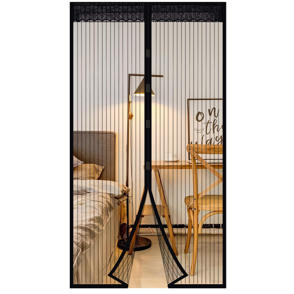 Magnetic Screen Door, Polyester Magnetic Door Fly Screen Curtain Magic Paste Curtains Super Quiet Stripes Encryption For Anti Mosquito Or Anti Pest 5051226651908