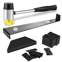 LATERN 43Pcs Laminate Floor Kit, 26CM Double Sided Rubber Mallet with Robust Tapping Block, Heavy Duty Steel Pull Bar, 40Pcs Floor Spacers