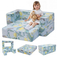 MeMoreCool Kids Sofa Bed Toddler Armchair Couch, Glow in The Dark Kids Convertible Couch Lounger Fold Out, Baby Floor Chair Bedroom Furniture