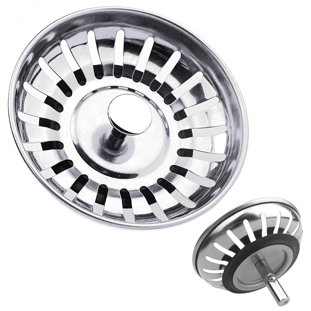 Tomario Kitchen Sink Plug Strainer Stainless Steel Strainers Sink Plugs Replacement For Food/Hair Catcher, Hole Diameter 78Mm 80Mm 82Mm 84Mm(1, 80Mm) 5051226644283