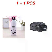 (A6, Clothes Bag Black) Bicycle Camel Bag With 500ml Water Bottle Large Capacity Foldable Rear Seat Bag For Mountain Bikes Cycling Accessories