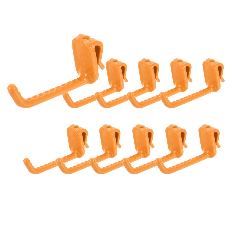 Sourcing Map 10 Grid Wall Hooks, 3 Inch Grid Wall Panel Plastic Utility Hook, Shelf Hooks For Garage Store Warehouse Shop Home Hanging, Orange 5051226693977
