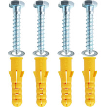 M10x50mm Heavy Duty Masonry Brick Wall Fixing plug + Coach Bolt Screw Zinc Plated and Washer,Strong Nylon Wall Plug Steel Bolt KIt for Tv Bracket