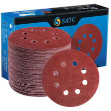 SATC 125mm Sanding Discs 72Pcs Orbital Sander Discs Hook and Loop 125mm Sanding Pads for Random Orbital Sander
