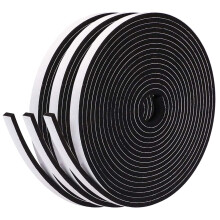 fowong Draft Excluder For Windows, 3 Rolls 6mm(W) x 3mm(T) Total 15M Long, Draught Excluder Tape for Doors, Window Seal Strip for Gap Seal