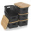 HapiLeap Plastic Storage Baskets With Bamboo Lid, Stackable Plastic Storage Boxes for Organizing Pantry Shelves Drawers Desktop Closet Playroom 1