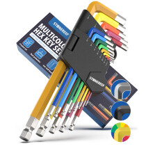 STONE REEF, 13 Pieces [incl. Ball Head] Allen Key Set - 1.27-10 mm, Hexagonal Multicolour Set, Wrench