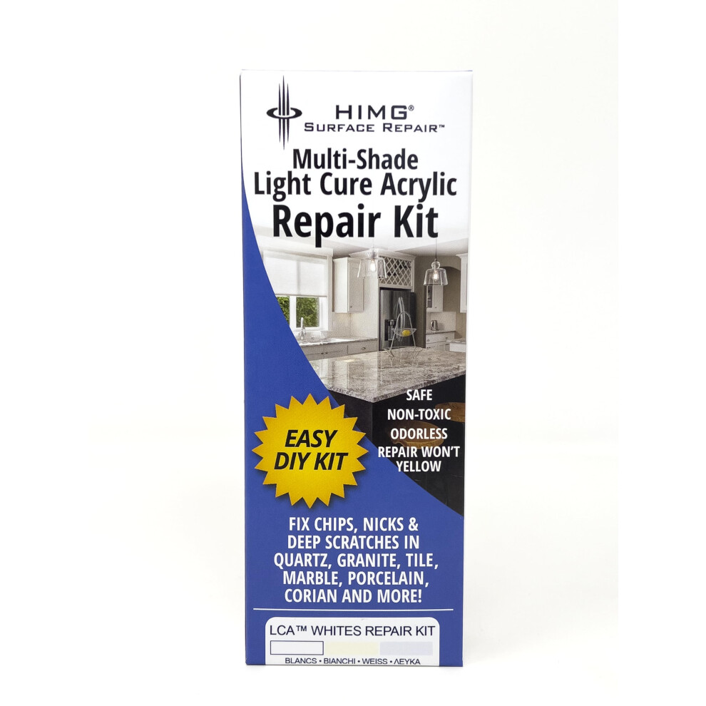 White Tones - Quartz Worktop Repair Kit White - Quartz, Marble, Granite, Acrylic, Porcelain Worktop Chip Repair Kit - Himg Surface Repair 5051226661044