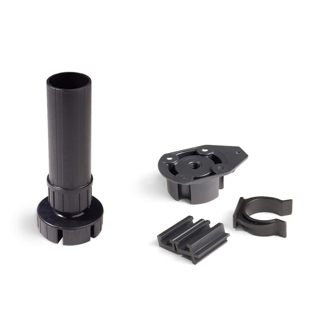 Emuca - Furniture Feet, Furniture Legs From Black Plastic, Set Of 4 Adjustable Cabinet Legs 120Mm (4,7 Inch) High 5051226650659