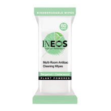 INEOS Hygienics Next-Gen Antibac Multi-Room Disinfectant Biodegradable 60 Wipes, Bergamot + Cedarwood, Kills 99.9% of Bacteria + Viruses