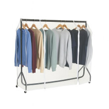 Shoplines Supplies Clear Clothes Rail Cover – Zipped Garment Protector for Coat Hangers – Dustproof Plastic Wardrobe Cover – Strong, Transparent