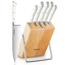DPerlla 6 Pieces Kitchen Knife Set Knife Block Set with High Carbon German