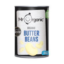Mr Organic - Butter Beans 400g - Vegan, Gluten-Free, Non-GMO, and Organic Butter Beans for Healthy Meals