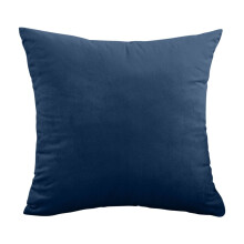 Housse de coussin décorative en velours bleu 40 x 40 cm
