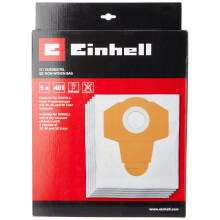 Original Einhell fleece dirt collection bag, 40 L (suitable for Einhell wet-dry vacuum cleaners with container volume of 40 litres, pack of 5)