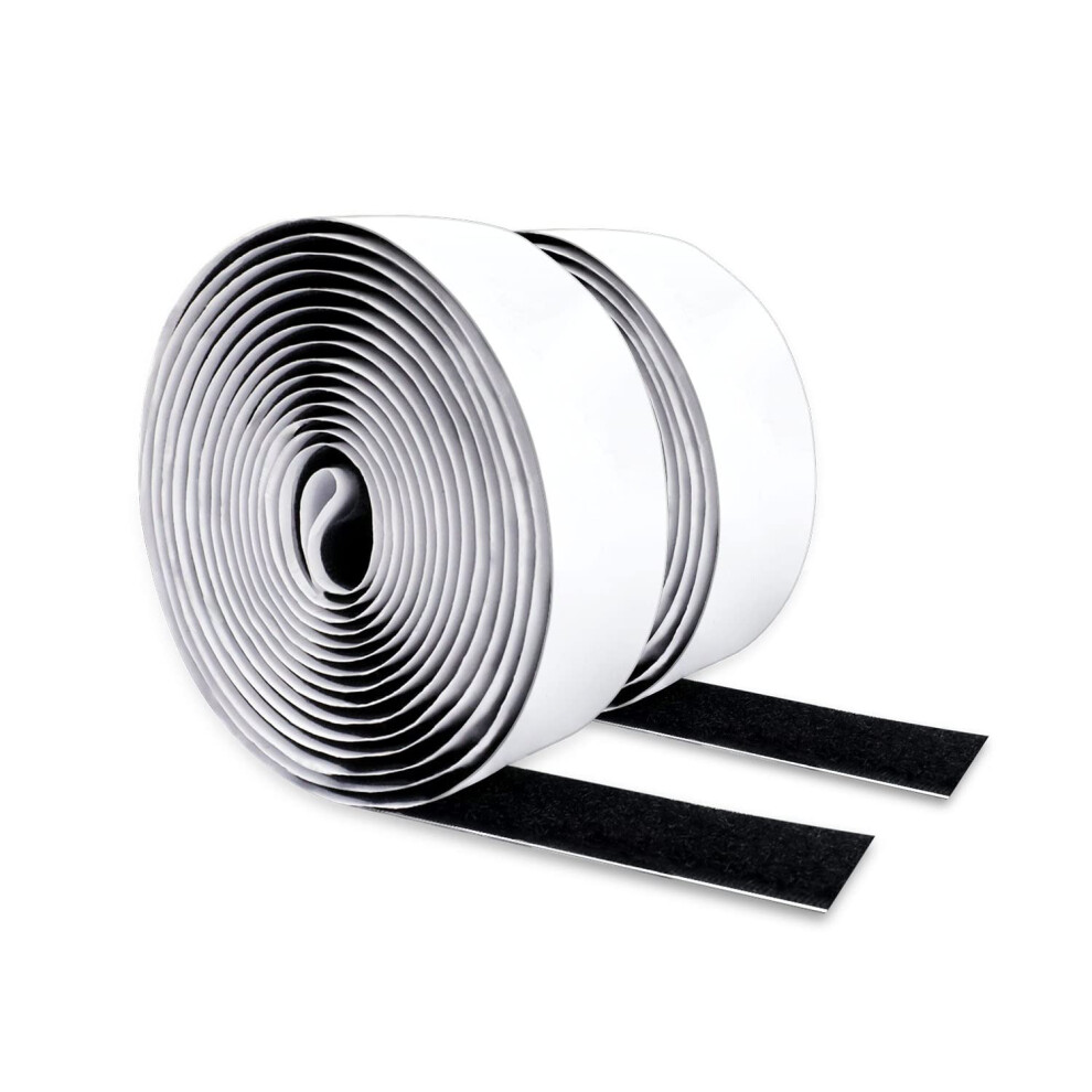 Magiccute 2M Self Adhesive Hook And Loop Tape, Extra Strong Double-Sided Sticky Tape Back Fastening Tape, 20 Mm Width, Black 5051226656125