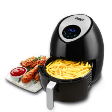 Venga! Air Fryer, 4.5 Litres, With Digital Timer and Temperature Control (80-200C), 7 Menus Pre-set, 1 500 W, Black, VG AFT 3006 BS