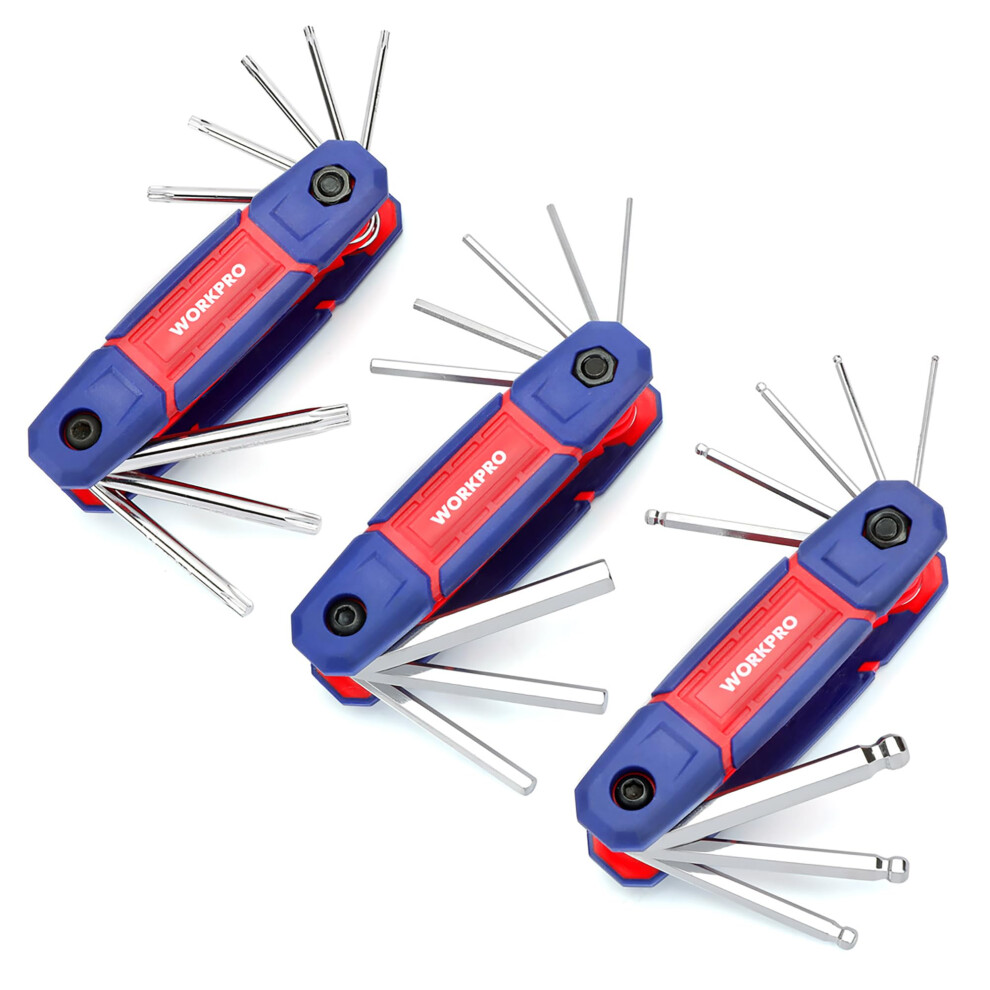 Workpro 24Pc Folding Hex Key Set, Metric Ball End Key And Hex Keys, Torx Keys, Hexagonal Wrench Key Set For Bikes Automobile Machinery Repair 5051226661976