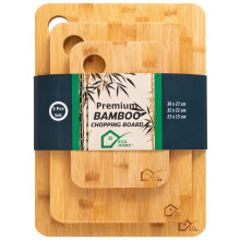 KSA HOME Chopping Board Premium Large Bamboo Chopping Boards Set of 3 Reversible Essential in Your Kitchen for Cutting, preparing, Serving Meat