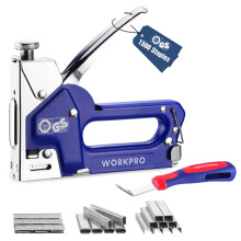 WORKPRO 3-in-1 Heavy Duty Staple Gun, TÜV GS Certified Manual Stapler with Adjustable Force, 1500 Staples & Staple Remover