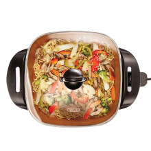 BELLA Electric Skillet and Frying Pan with Glass Lid, Nonstick Coating, Cool Touch Handles, Removable Heating Probe, Dishwasher Safe, 30 x 30 cm