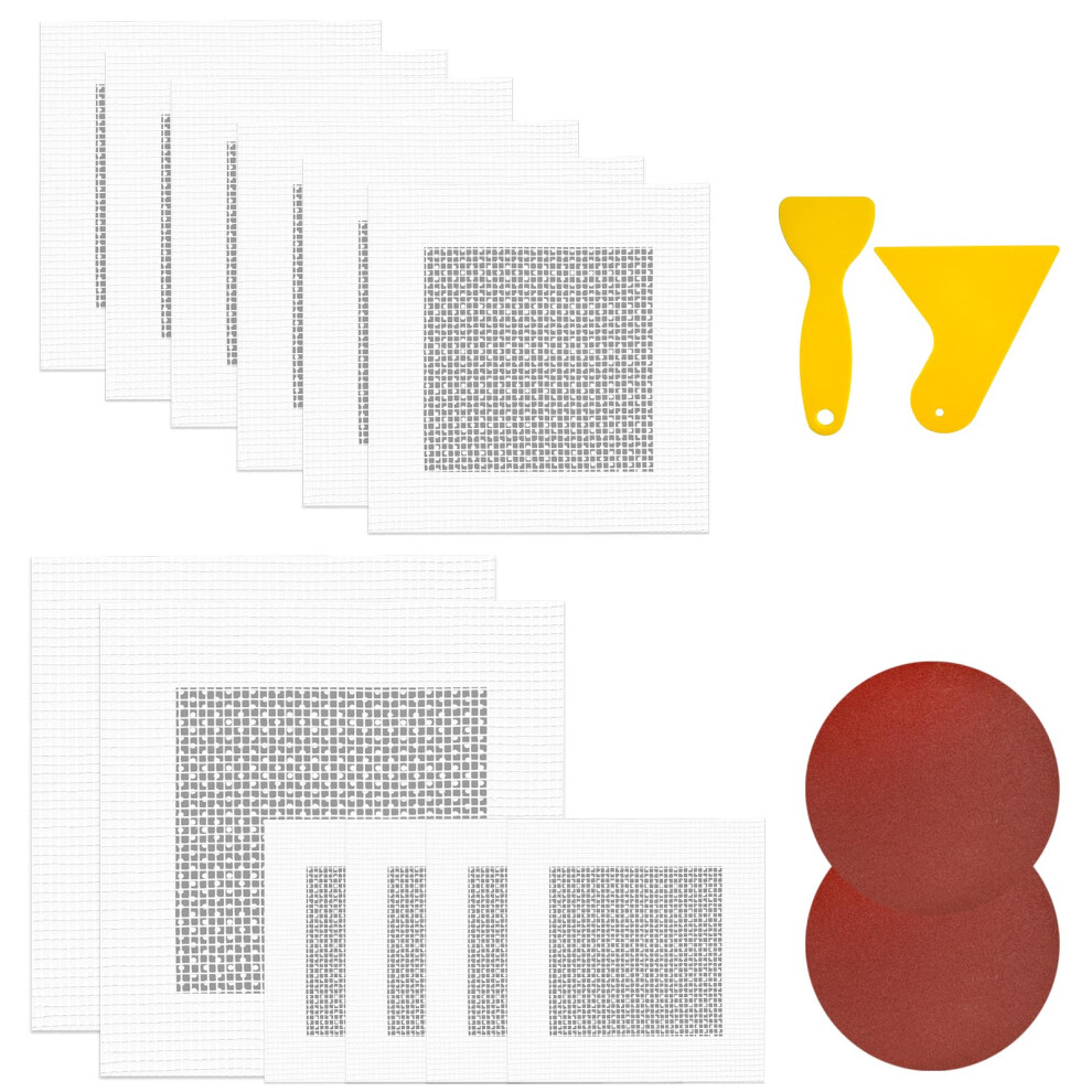 Mihuro 16 Pcs Drywall Repair Kitï¼2/4/6 Inch Self Adhesive Drywall Repair Kit Aluminum Mesh Plasterboard Wall Patches For Quick Fix Broken Walls 5051226648496