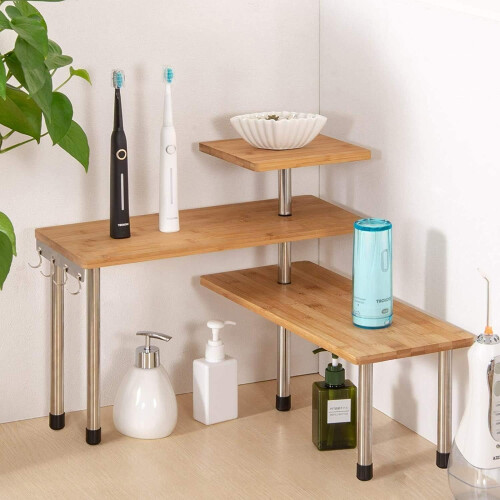 3 Tier Counter Corner Shelf Spice Racks Storage Organizer Kitchen Bathroom Table 2