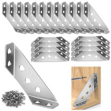 20 Pcs Corner Connector, Stainless Steel Angle Brackets, Corner Brackets for Wood, Furniture Bracket with Screws