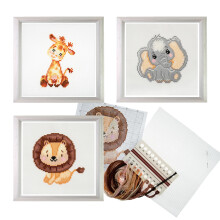 Trimits 3PK Cross Stitch Kits for Adults Beginners - Pre Printed Cross Stitch Kit, Beginners Embroidery Kit for Adults & Kids
