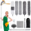 wlich 11 Pcs Feather Duster with Extension Pole, 15-84In Grey Cleaning Kit 1