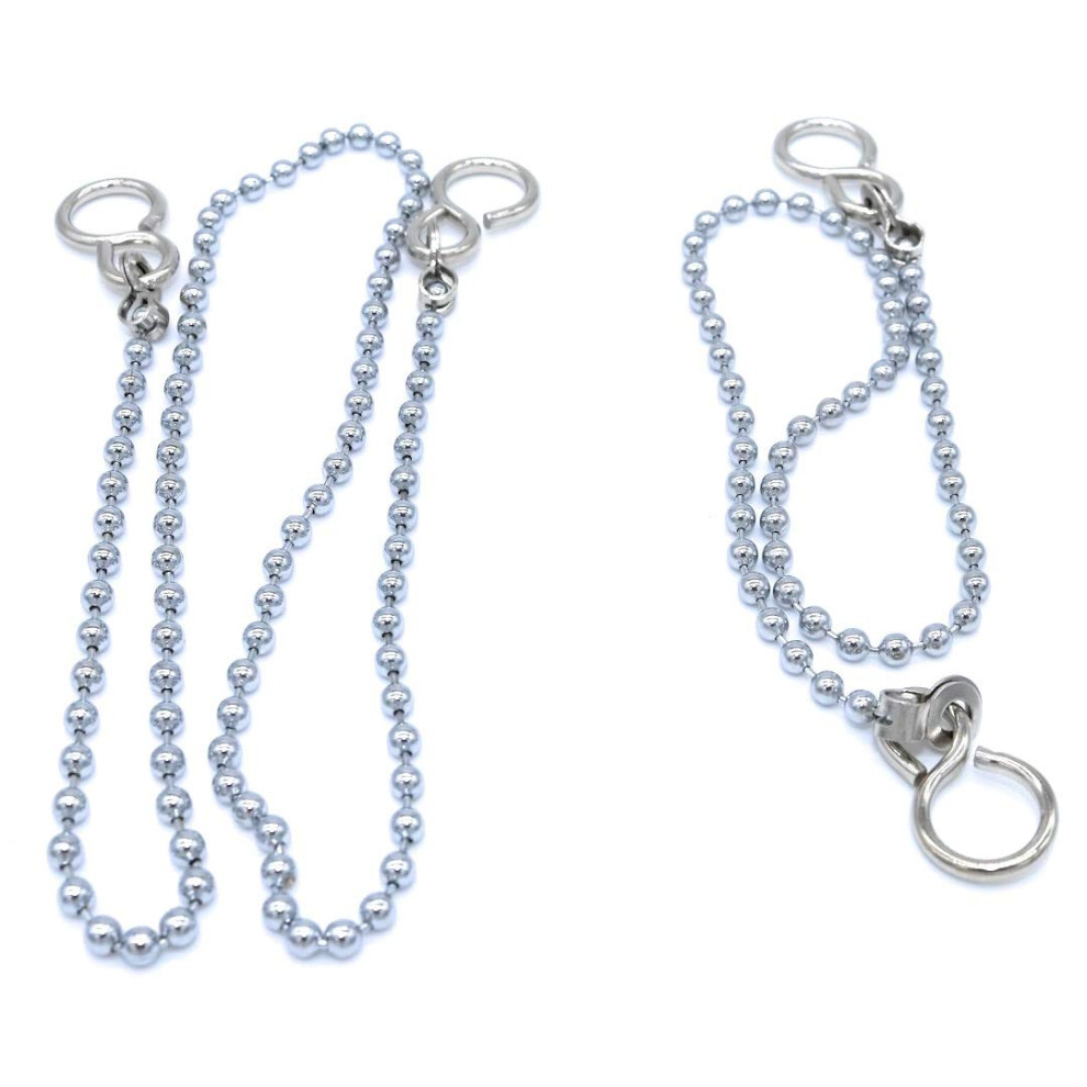 2 X Chrome Plug Chains - 300Mm For Basin And 450Mm For Bath/Large Sink, Ball Type 5051226653568