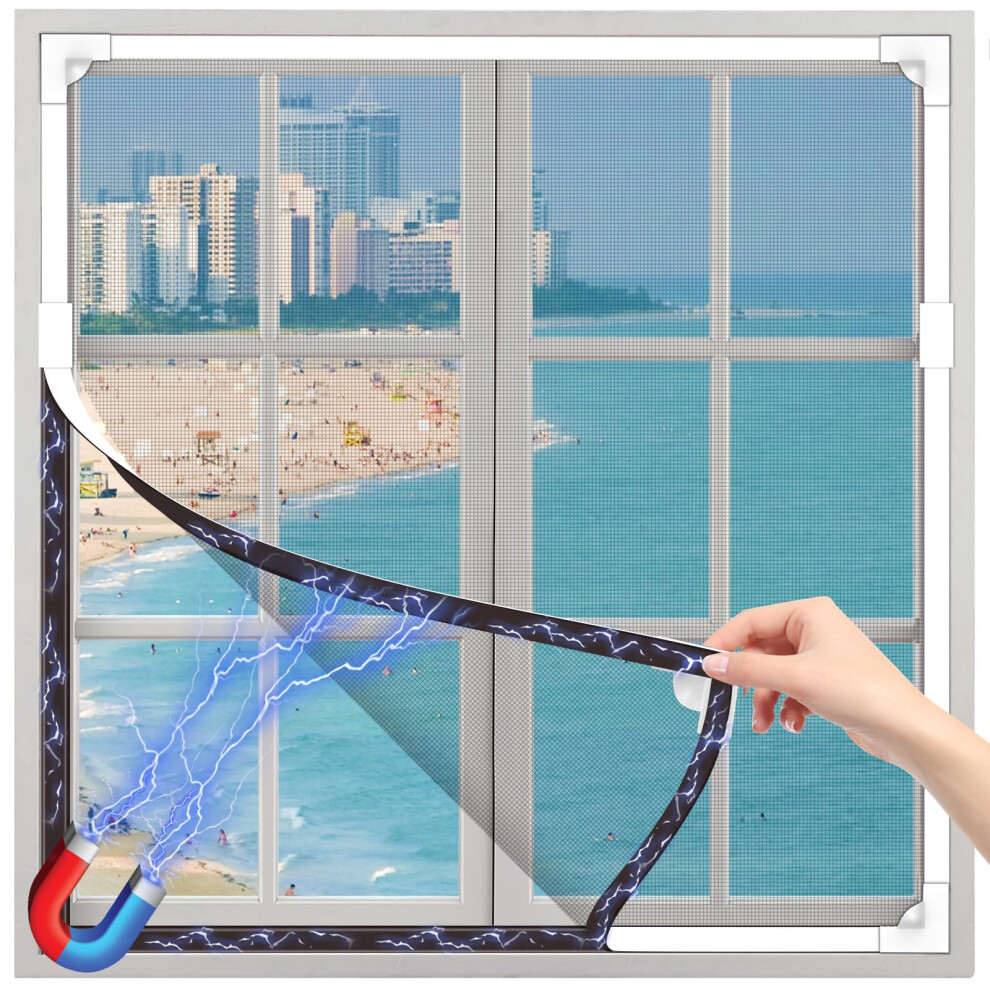 Owyr Adjustable Magnetic Fly Screen Window - Diy Fit Up To 120X130cm, Fiberglass Insect Mesh For Mosquito Net & Bug Screen 5051226651816