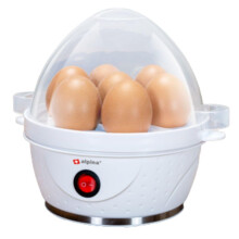 alpina Electric Egg Cooker - Egg Cooker for 7 Eggs - Includes Measuring Cup, Egg Holder and Egg Drills - 230V - 320-380W - Warning Signal - Non-Slip