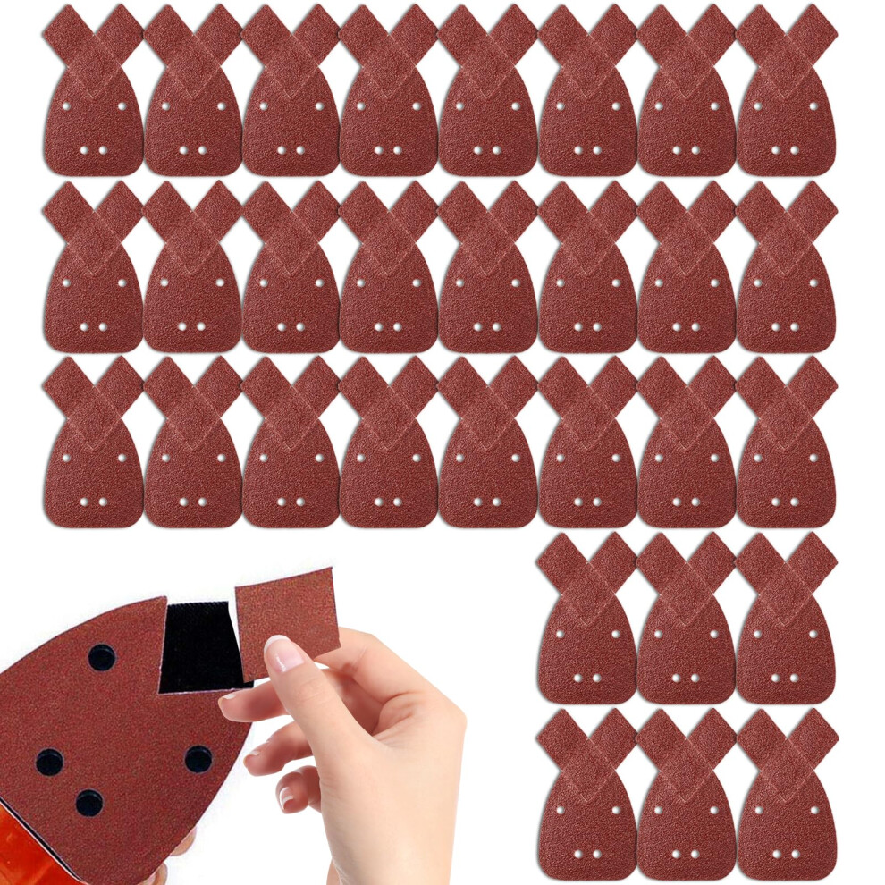30 Pcs For Black And Decker Mouse Sander Pads, 120 Grits Multi Tool Sanding Pad, 5004782090759