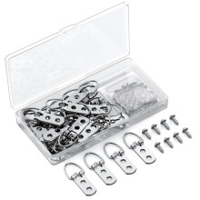 Uniclife 30 Pcs D Ring Picture Hangers with Screws, 18 Kg Load Heavy Duty Picture Hanging Hardware, Double Holes Picture Hooks