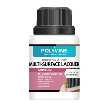 Polyvine Multi-Surface Lacquer Gloss, Satin or Dead Flat - Professional Quick Dry Clear Lacquer - Exterior