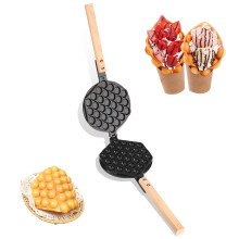 Pwshymi Egg Waffle Maker, Double Side Nonstick Bubble Waffle Baking Pan Aluminum Alloy Eggettes Pan for Home Commercial