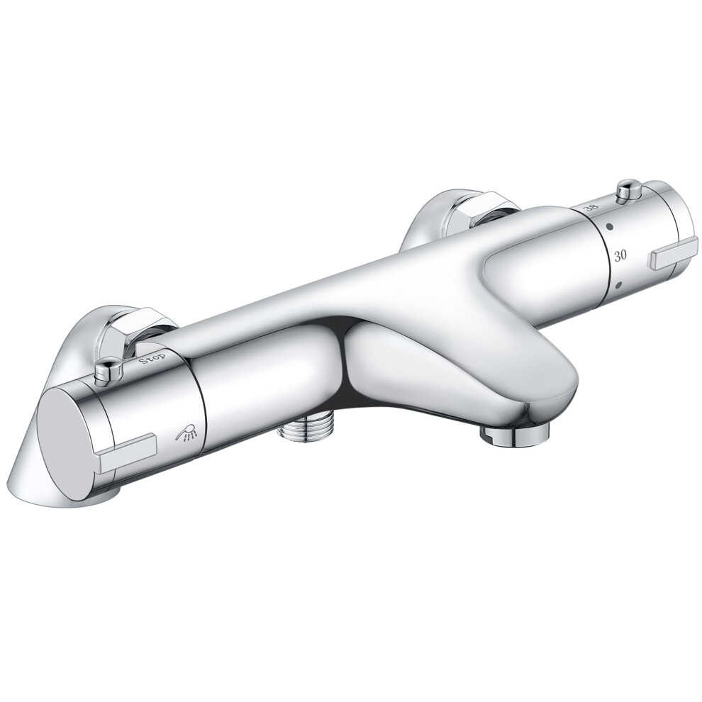 Thermostatic Bath Shower Mixer, Bevankly Exposed Thermostatic Shower Mixer Taps Valve Anti Scald Tap 5051226652486