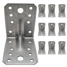 HAFD Corner Braces Brackets Heavy Duty Wooden Angle Metal Steel Sheet Galvanised, 70x70x55mm, 1.5mm Thick, Pack of 10, Rust Resistant, 265kg Load Capa