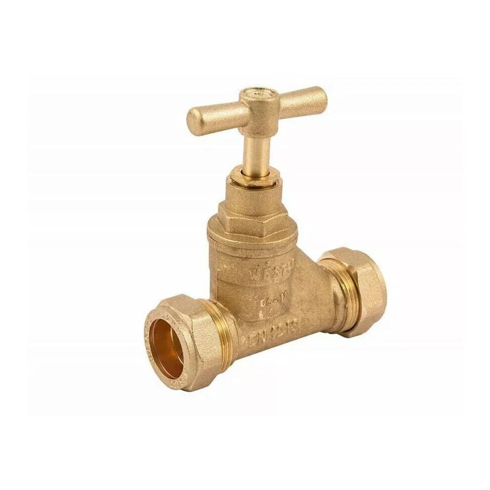 Tc 15Mm Brass Stopcock Valve Compression Mains Stop Cock Tap Bs1010 5051226650802