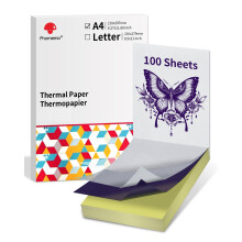 Phomemo 100pcs A4 Tattoo Transfer Paper,Tattoo Stencil Paper,Thermal Transfer Paper for Tattoo A4 Size 8.27" x 11.69" Compatible with M08F TP81 TP83