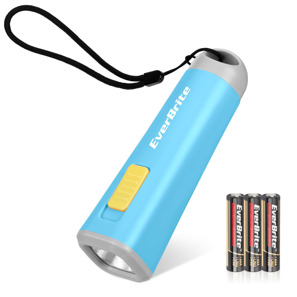 Everbrite Mini Led Flashlight - Lightweight (46 G) Torch With Soft Yellow Light For Reading, Camping, And Emergencies - Blue 5051226651748