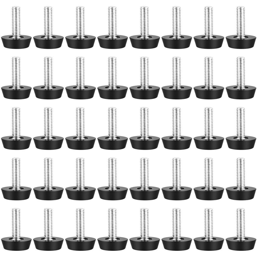 40 Pcs Adjustable Levelling Feet For Furniture Levellers, M6 Thread Screw On Leveling Feet 5051226654923
