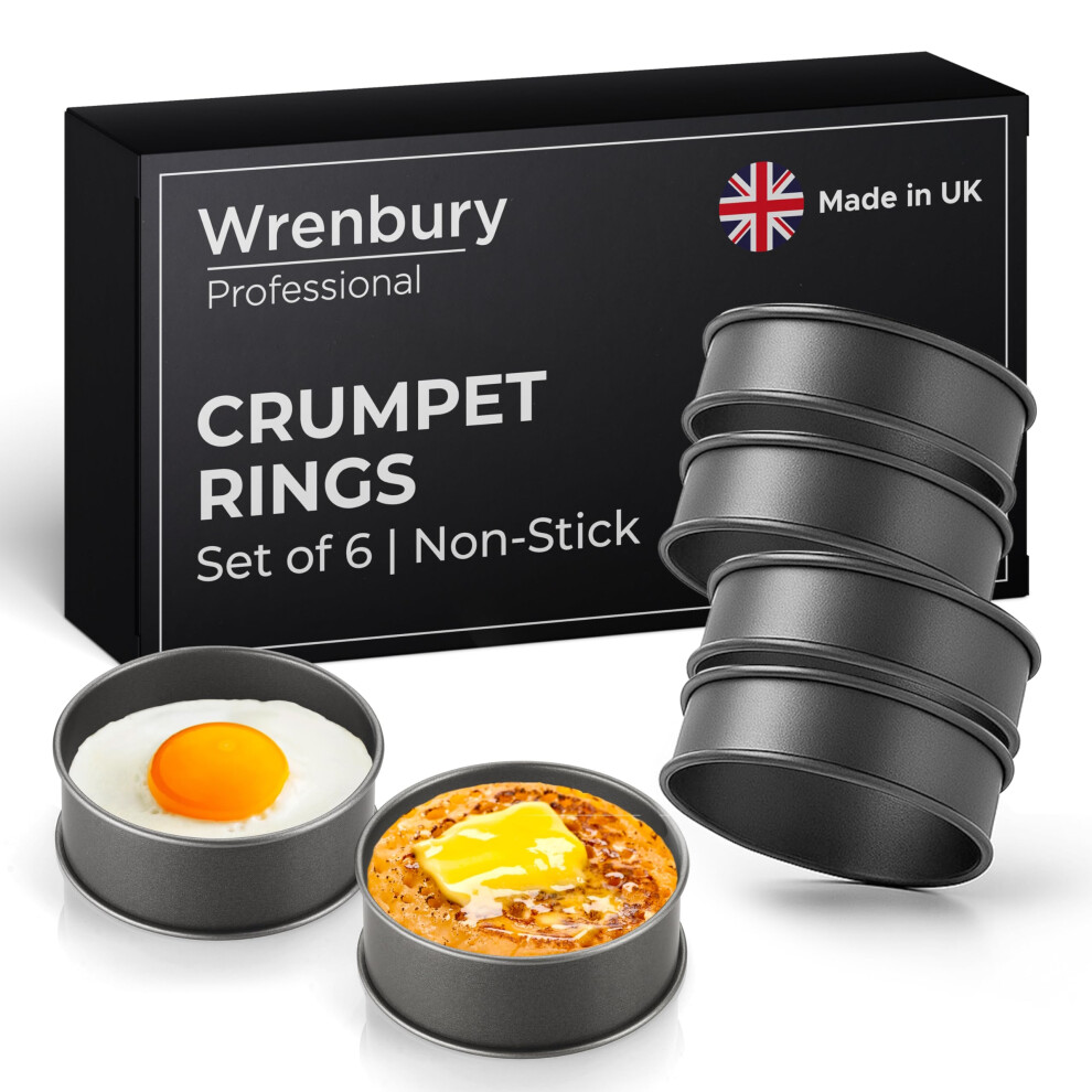 Wrenbury Crumpet Rings Non Stick Set Of 6 Egg Cooking Rings For Frying 9 C