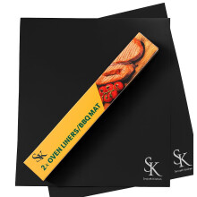 Smooth Kitchen 2X Non-Stick Oven Liners/BBQ Mats .Large 33x40cm,Cut to fit Any Oven! Durable, Heat-Resistant & Easy to Clean. Catches Spills